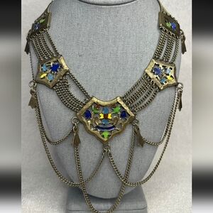 Massive Egyptian Revival Bib Necklace